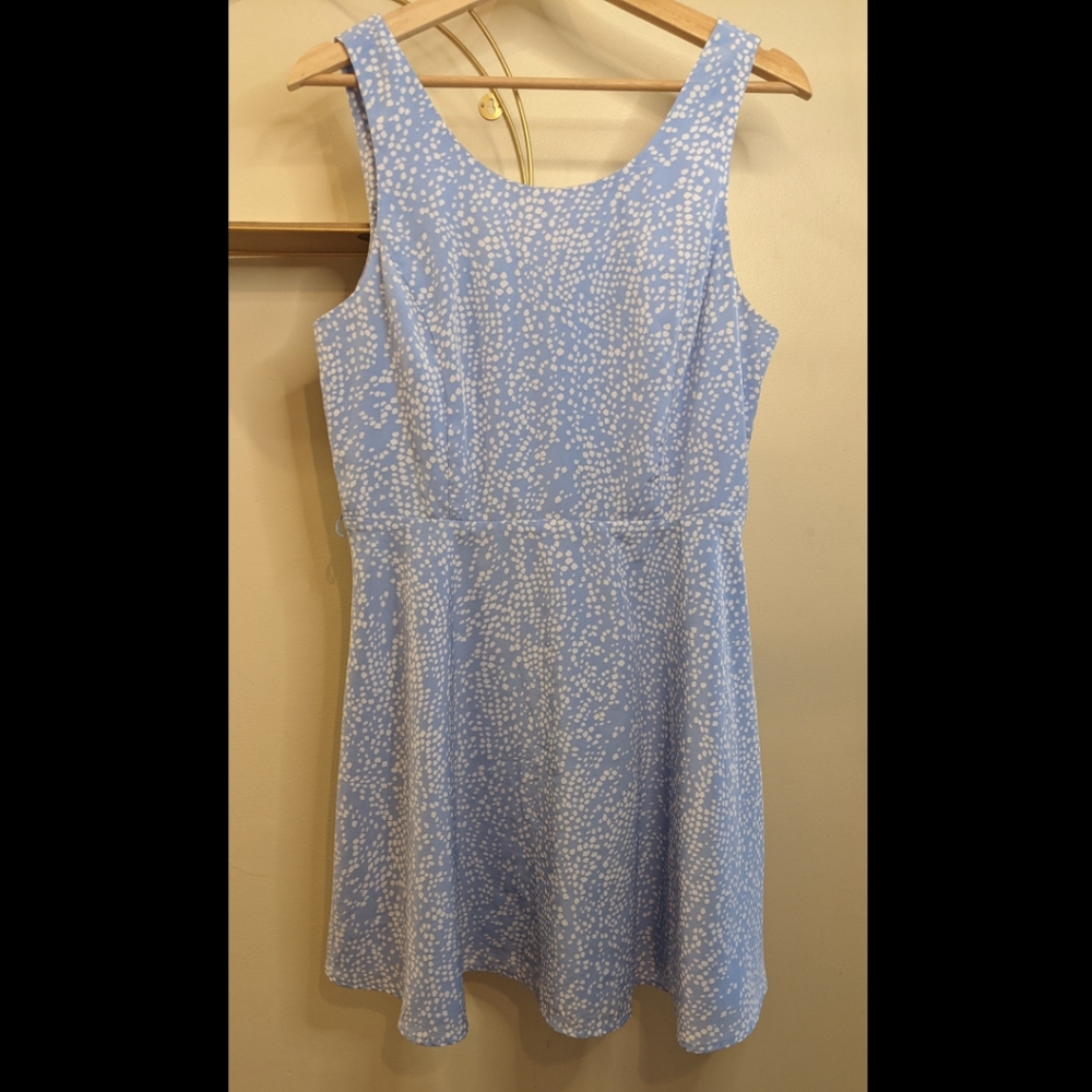 French Blue w/ dots Swing Dress